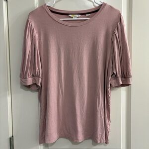 Boden Mauve Women's Short Sleeve Puffy Sleeves Top